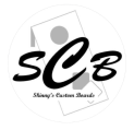 skinnys custom boards logo